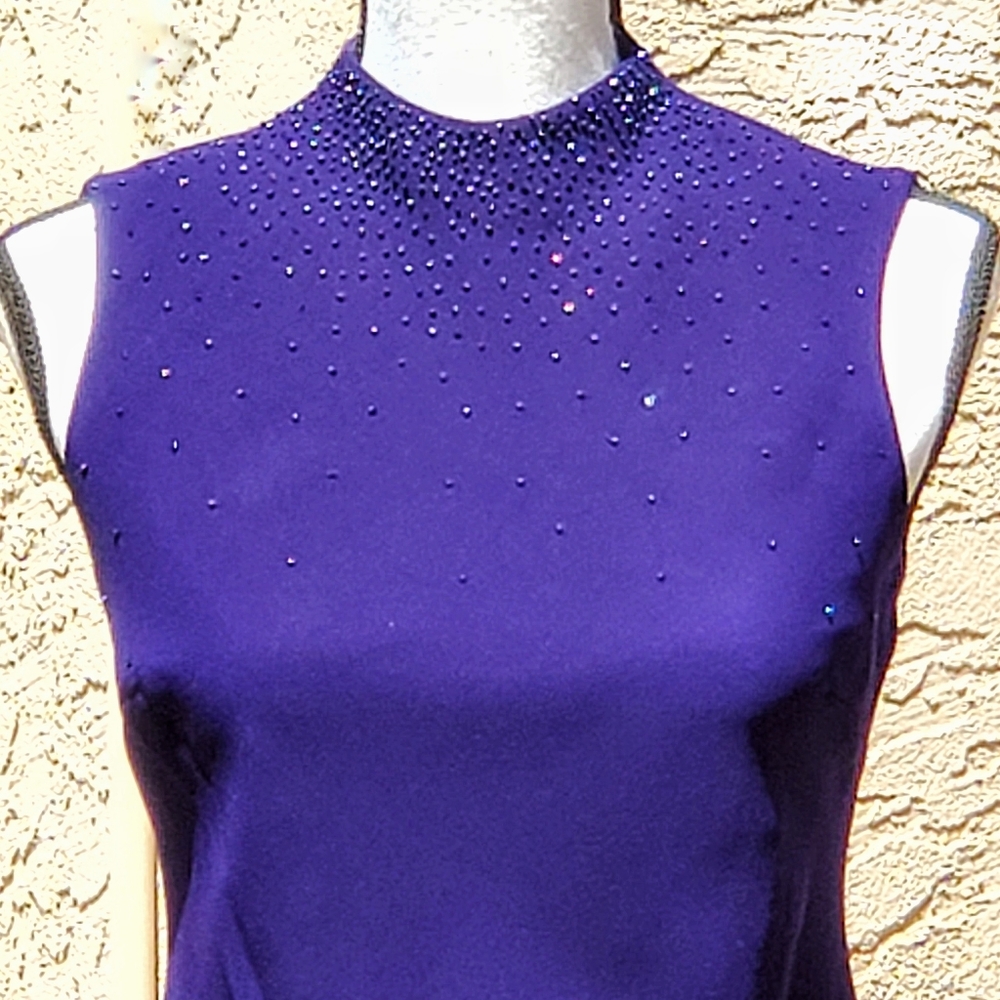 ❤SOLD❤EVAN-PICONE Beaded High Neck Cocktail Sheath 💜  Special Occasion Dress 👗 - Picture 4 of 15